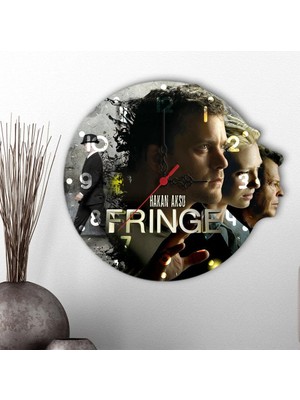 BK Gift Kişiye Özel Fringe Tasarımlı Dekoratif Ahşap Duvar Saati - 1