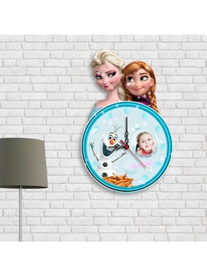 BK Gift Kişiye Özel Karlar Ülkesi Tasarımlı Ahşap Duvar Saati - 3