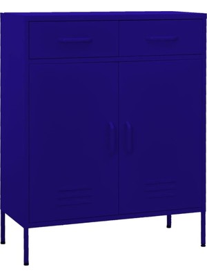 Xml Bayiciniz Tr Lacivert Metal Saklama Dolabı, 80 x 35 x 101,5 Cm, Ayarlanabilir Raflar ve Çekmeceler Tamamen U