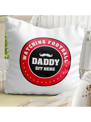 BK Gift Kişiye Özel Dekoratif Beyaz Yastık (Babalar Günü Temalı) 4-E