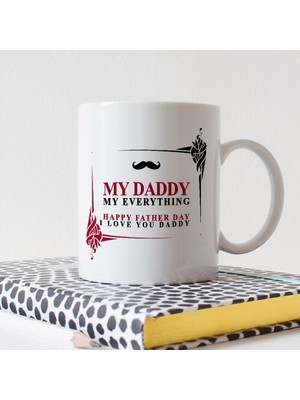 BK Gift Kişiye Özel Beyaz Kupa Bardak (Babalar Günü Temalı) 3-E