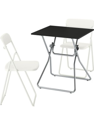 IKEA Siyah Mutfak Masası Takımı 67X67X73 Cm, 2 Sandalyeli