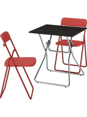 IKEA Siyah Mutfak Masası Takımı 67X67X73 Cm, 2 Sandalyeli