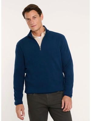 Altınyıldız Classics ACE052271081 Lacivert Erkek Bato Yaka Sweatshirt