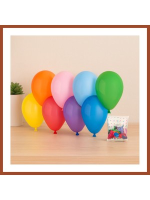 Bezos Klasik Renkli Lateks Balon 7'' (19 Cm) 100'LÜ Pro