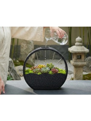 Urfakent 3D Baskı Self-Watering Planter - Kendi Kendini Sulayan Saksı-Siyah