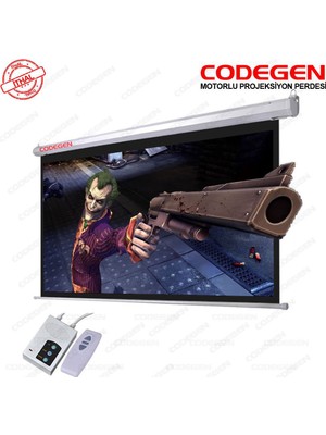 Codegen Ex-20 Motorlu Projeksiyon Perdesi 200X200 Elektrikli Uzaktan Kumandalı (Arkası Siyah Fonlu - Duvar/tavan ASILABILIR)(1923)
