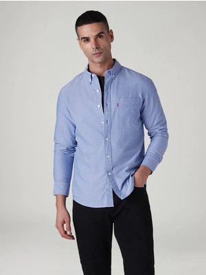Levi's Erkek Mavi Cepli Dar Kesim Oxford Gömlek 004JH-0079