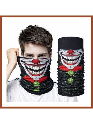 Bezos Joker Yüz Baskılı Baf Bandana - Çok Amaçlı Boyunluk Bandana 2 No Pro