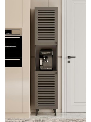 Tr Furnitt Home Panjur Kapaklı Açık Raflı Çok Amaçlı Yüksek Dolap – 185X40X37 cm Beyaz, gr