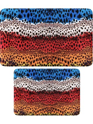 Xml Bayiciniz Tr Sevimli Tasarımlı Mikrofiber 2'li Takım Banyo Paspası, Kaymaz Taban, Makinede Yıkanabilir (4