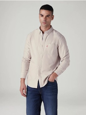 Levi's Erkek Dar Kesim Oxford Bej Cepli Gömlek 004JH-0078