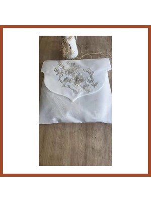 Bezos Fransız Güpürlü Zarf Bohça Nişan Söz Saten Bohça Lüks 3 Boyutlu Çeyizlik Bohça 50X50 cm 1 Adet Pro