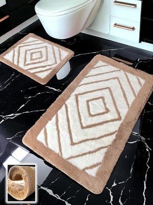 Tr Niva 2li Banyo Paspası (60X100 50X60 Cm) (Bej)