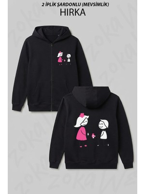 Zoka Wear Evlilik Teklifi Temali Sevgili Baskılı Fermuarlı Kapşonlu Hırka
