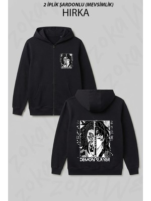 Zoka Wear Kokushibo Printedshirts Poster Ts Items Uppermoon 1 Demon Slayer Baskılı Fermuarlı Kapşonlu Hırka