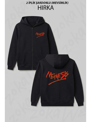 Zoka Wear Nemesis Logo Baskılı Fermuarlı Kapşonlu Hırka