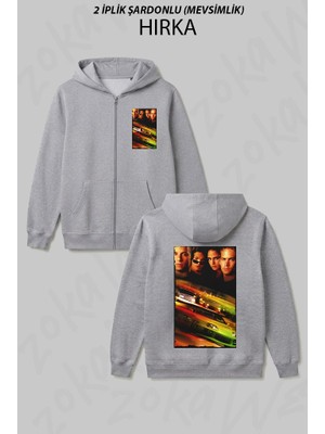 Zoka Wear Hizli ve Ofkeli Fast Furious Baskılı Fermuarlı Kapşonlu Hırka