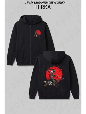 Zoka Wear Levi Anime Attack On Titan T Baskılı Fermuarlı Kapşonlu Hırka