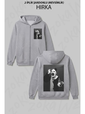 Zoka Wear Terrifier Art The Clown Horror Baskılı Fermuarlı Kapşonlu Hırka
