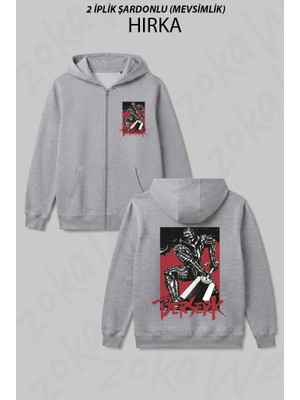 Zoka Wear Berserk Guts Anime Japan Streetwea Baskılı Fermuarlı Kapşonlu Hırka