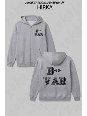 Zoka Wear Komik Sozlu B Var Baskılı Fermuarlı Kapşonlu Hırka