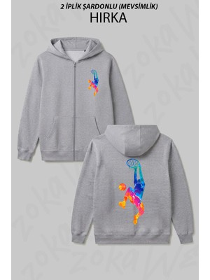 Zoka Wear Lebron James Bas 2 Baskılı Fermuarlı Kapşonlu Hırka