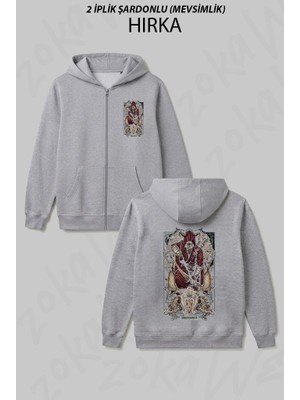 Zoka Wear Yay Burcu Sagittarius Astoloji Gotik Burc Baskılı Fermuarlı Kapşonlu Hırka