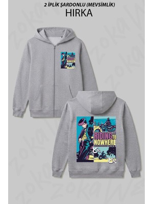 Zoka Wear Anime Manga Karakteri T Baskılı Fermuarlı Kapşonlu Hırka