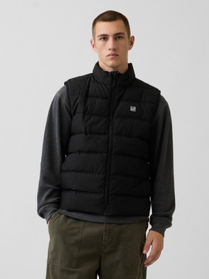 Gap Erkek Siyah Relaxed Puffer Şişme Yelek