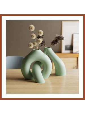 Bezos 3D Baskı Interlocking Vazo - Iç Içe Geçen Dekoratif Vazo-Mint Pro