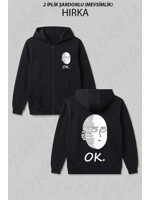 Zoka Wear One Punch Man Saitama Ok Anime Baskılı Fermuarlı Kapşonlu Hırka