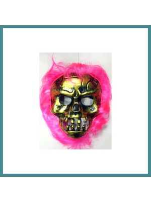 Bezos Cadılar Bayramı Pembe Saçlı Maske Mac