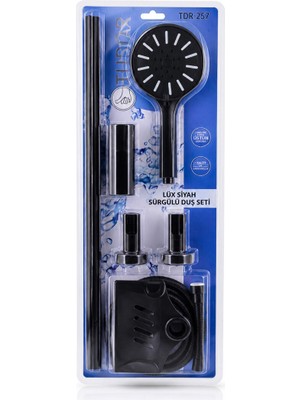 Nzm Store Vakumlu - Siyah Lüx Sürgülü Duş Seti