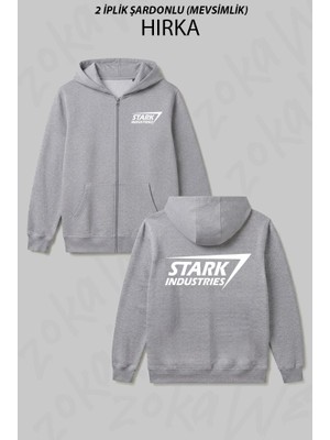 Zoka Wear Stark Industries Baskılı Fermuarlı Kapşonlu Hırka