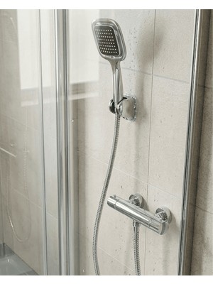 Nzm Store Siyah Duş Başlığı Seti Spiral Hortumlu El Duşu ve Duvar Askısı Banyo Seti