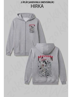 Zoka Wear Fest Mayhem T Baskılı Fermuarlı Kapşonlu Hırka