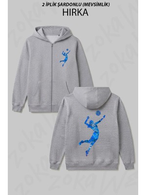 Zoka Wear Voleybol Smac Baskılı Fermuarlı Kapşonlu Hırka