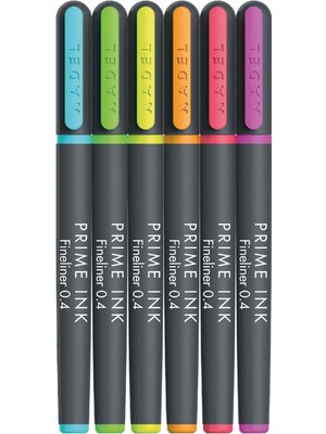 Nzm Store Prime Ink Fineliner 6'lı Neon Klasik Ince Uçlu Kalem