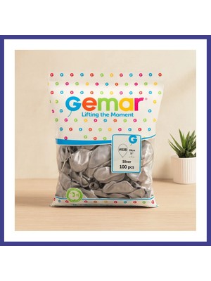 Bezos Metalik Gümüş Balon 11'' (28 Cm) - 100'LÜ Mrl