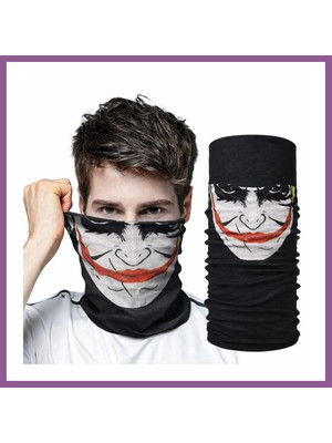 Bezos Joker Desenli Çok Amaçlı Buff ? Yüz, Boyun ve Bandana Maskesi 5 No Rengaren