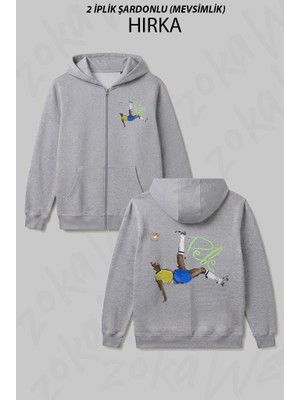Zoka Wear Brasil Futbol Pele Baskılı Fermuarlı Kapşonlu Hırka