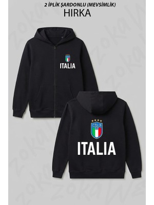 Zoka Wear Italy Soccer Jersey 2020 2021 Euros Italia Football Team Baskılı Fermuarlı Kapşonlu Hırka