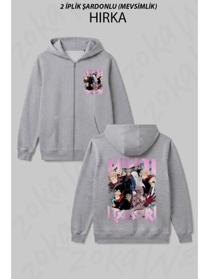 Zoka Wear Jujutsu Kaisen Yuji Itadori Baskılı Fermuarlı Kapşonlu Hırka