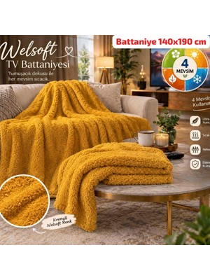 Beylerbeyi Tv Battaniyesi Ölçüleri 140 x 190 Cm, Tek Kişilik Battaniye Polar Welsoft Peluş Battaniye 4 Mevsim  Battaniye