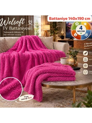 Beylerbeyi Tv Battaniyesi Ölçüleri 140 x 190 Cm, Tek Kişilik Battaniye Polar Welsoft Peluş Battaniye 4 Mevsim  Battaniye
