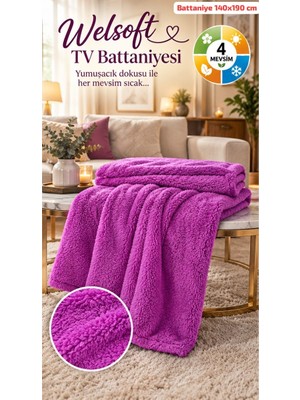 Beylerbeyi Tv Battaniyesi Ölçüleri 140 x 190 Cm, Tek Kişilik Battaniye Polar Welsoft Peluş Battaniye 4 Mevsim  Battaniye