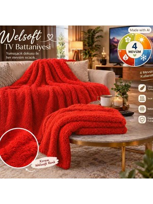 Beylerbeyi Tv Battaniyesi Ölçüleri 140 x 190 Cm, Tek Kişilik Battaniye Polar Welsoft Peluş Battaniye 4 Mevsim  Battaniye