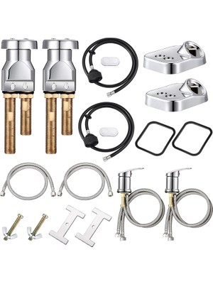 Nacario 16 Parça Komple Kit, Şampuan Kasesi Vakum Kırıcı Kiti Şampuan Kasesi Musluk Salon Lavabo Parçaları Yedek Şampuan Lavabo Parçaları