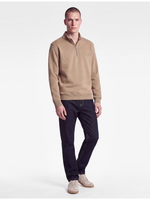 Koton Uzun Kollu Nakışlı Şardonlu Yarım Fermuarlı Sweatshirt